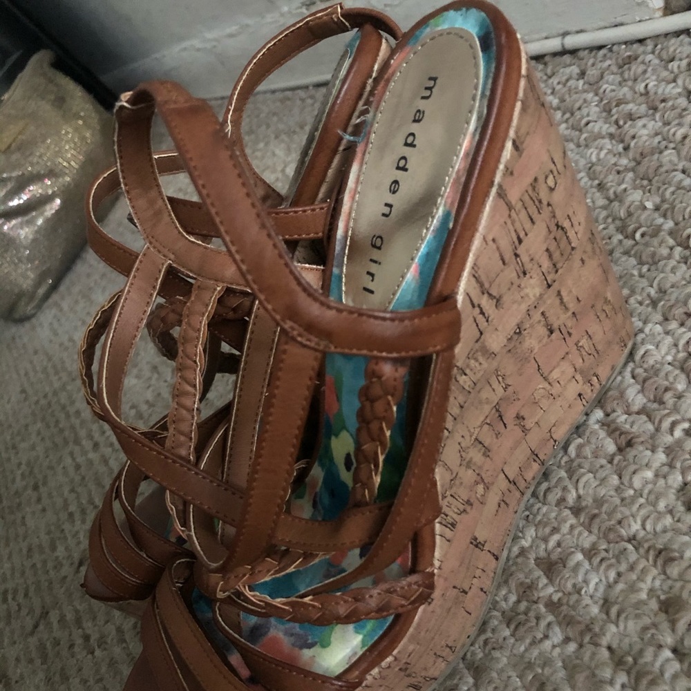 Madden Girl Tan Wedges